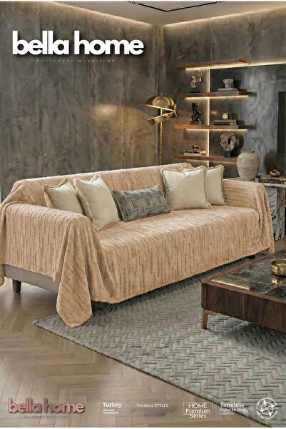 Bella Home Brushed Fleece Sofa Cover – Soft Texture, Warm, Modern Design - Ca...