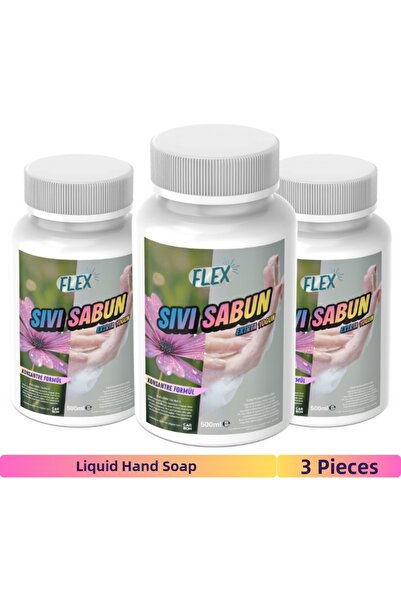 Flex Clean صابون سائل لليدين برائحة حديقة الزهور، مركز للغاية -3 قطع-