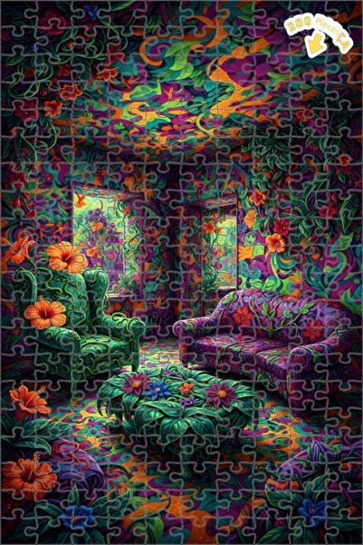 Teona Ahşap لغز خشبي مؤطر بطبقتين بمظهر لوحة زيتية لغرفة الغابة الروحية 200 ق...