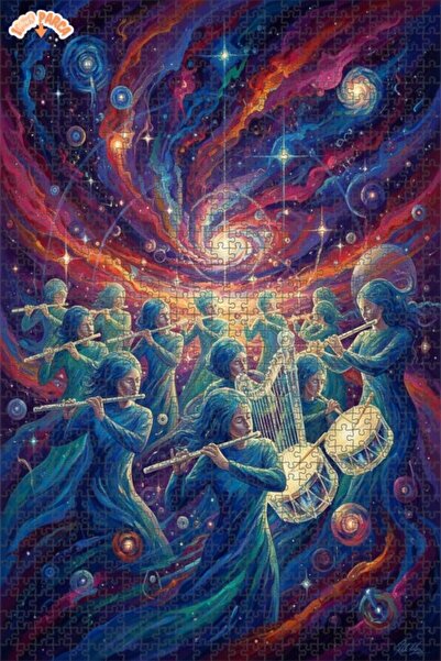 Teona Ahşap لغز خشبي بإطار مزدوج الطبقات بمظهر لوحة زيتية للفرقة الموسيقية ال...