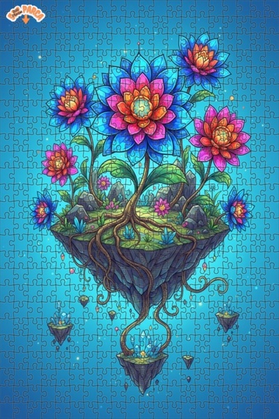 Teona Ahşap Magical Flower Island Puzzle 500 Pieces 50X30