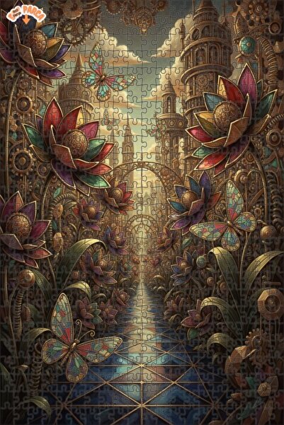 Teona Ahşap لوحة فنية بتأثير زيتية لفراشات الغابة البخارية 500 قطعة 50×30