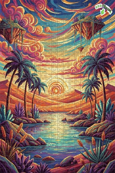 Teona Ahşap لغز خشبي بإطار مزدوج الطبقات من رؤيا بالم، 800 قطعة، 70×50 سم