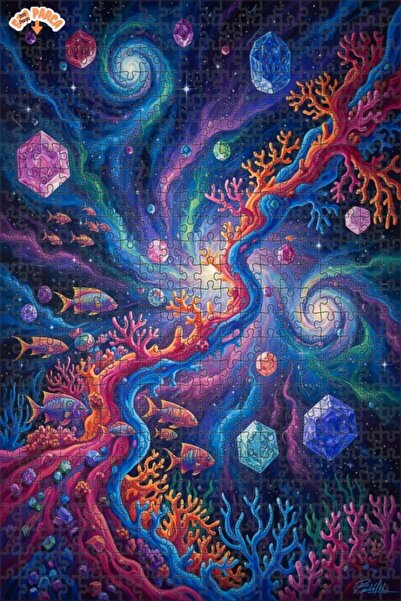 Teona Ahşap لغز خشبي بتصميم المرجان البحري بمظهر اللوحات الزيتية 500 قطعة 50×30