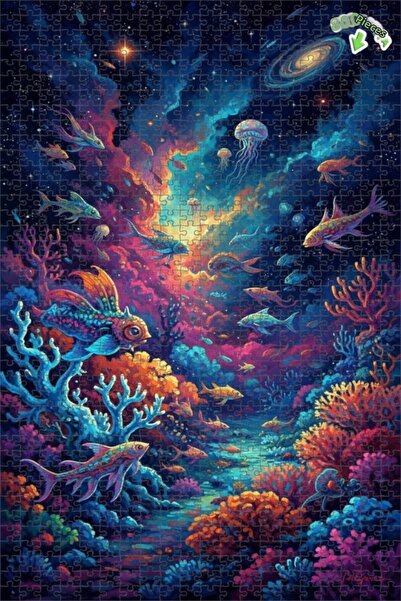 Teona Ahşap لوحة زيتية رائعة لحيوانات البحر من نوع فانتاستيك جلاكسي، لغز خشبي...
