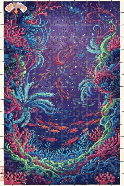 Teona Ahşap لغز خشبي بمظهر الألوان المائية لتدفق المحيط الغامض 150 قطعة 20×30