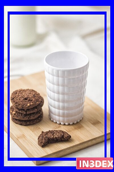 İN3DEX Unbreakable Acrylic Water Cup 400ml Set of 6 White