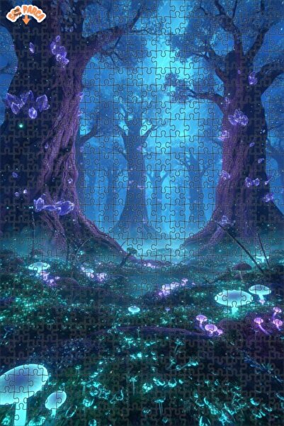 Teona Ahşap لغز خشبي مؤطر بطبقتين من الفطر الكريستالي السحري 500 قطعة 50x30