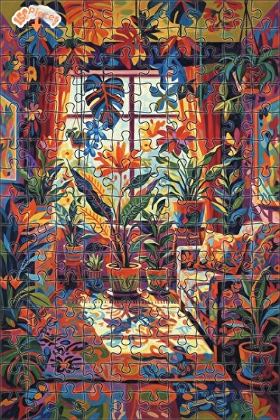 Teona Ahşap لغز خشبي مؤطر بطبقتين بمظهر لوحة زيتية، بتصميم حديقة فنية حية على...