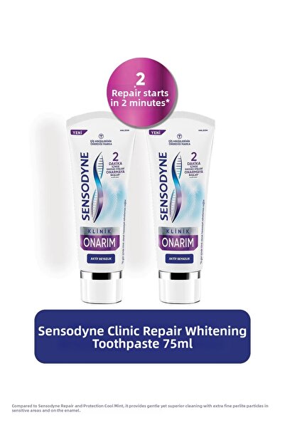 Sensodyne معجون أسنان كلينيكال ريبير أكتيف وايتينج 75 مل × 2 قطعة