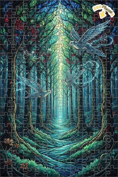 Teona Ahşap لوحة زيتية لخلائطات غابة غامضة ذات أجنحة، لغز خشبي بإطار مزدوج ال...