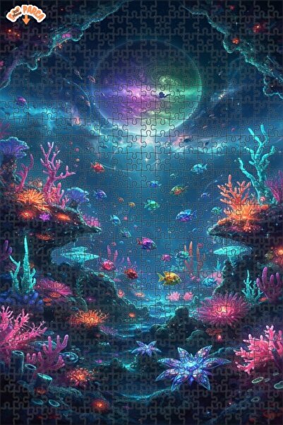 Teona Ahşap لوحة فنية لغز كوكب تحت البحر الرائع 500 قطعة 50x30