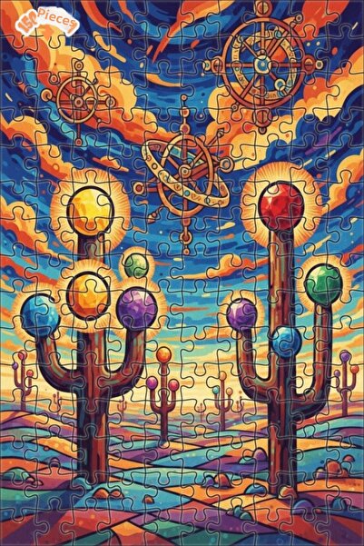 Teona Ahşap لغز خشبي بمظهر لوحة زيتية لكوكب الصحراء الغامض، 150 قطعة، 20×30