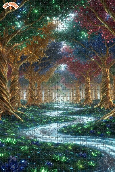 Teona Ahşap لغز فني لجبل الغابة السحرية 500 قطعة 50×30