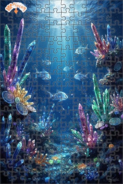 Teona Ahşap لغز خشبي بإطار على شكل منظر غواصة كريستالية مكون من طابقين 150 قط...