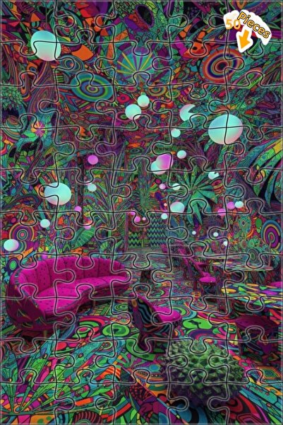 Teona Ahşap لغز خشبي مؤطر بطبقتين بمظهر لوحة زيتية بنمط الغابة السحرية 50 قطع...