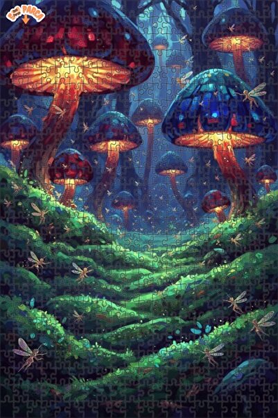 Teona Ahşap لغز خشبي مؤطر بطبقتين بمظهر لوحة زيتية لغابة سحرية، 500 قطعة، 50×30