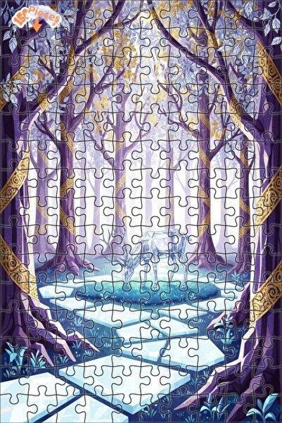 Teona Ahşap لوحة فنية بتأثير الألوان المائية لغابة الغزلان الكريستالية 150 قط...