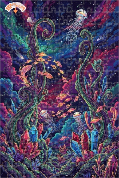 Teona Ahşap لغز خشبي بإطار مزدوج الطبقات من غابة كريستال الغواصة 150 قطعة 20x30