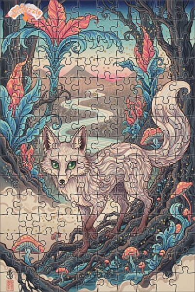 Teona Ahşap لغز خشبي بمظهر لوحة زيتية لثعلب الغابة الغامضة 150 قطعة 20×30