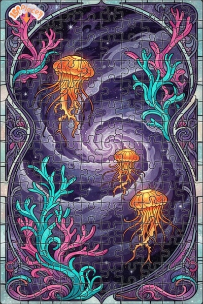 Teona Ahşap لغز خشبي فني على شكل قنديل البحر 150 قطعة 20×30