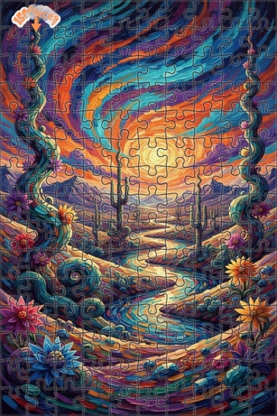 Teona Ahşap لغز خشبي بمظهر لوحة زيتية يشبه ريح الصحراء كما هو موضح في الصورة،...