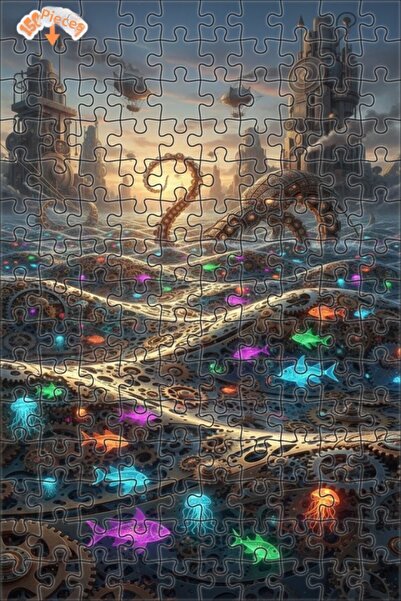 Teona Ahşap لغز خشبي بإطار مزدوج الطبقات من Balıklar Kraken Steam Sea مكون من...