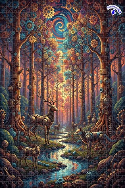 Teona Ahşap لغز خشبي ميكانيكي على شكل غزلان الغابة وذئب بهيكل مزدوج الطبقات 6...