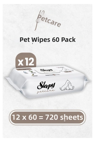Sleepy Petcare Pet Wet Towel 60 X 12 Pieces (720 Sheets)