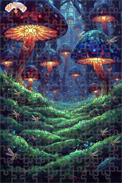 Teona Ahşap لغز خشبي مؤطر بطبقتين بمظهر لوحة زيتية لغابة سحرية 150 قطعة 20×30