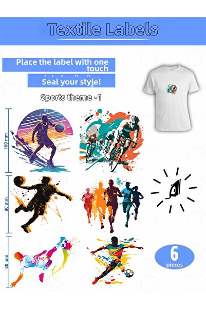 AGG Reklam ملصقات ملابس تلتصق بالكي ذات طابع رياضي - مجموعة من 16 قطعة