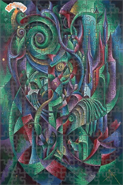 Teona Ahşap Mysterious Forest Palaces Oil Painting Look Double-Decker Framed ...