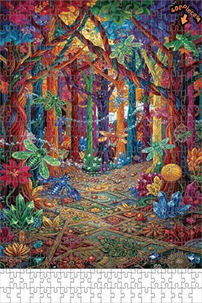 Teona Ahşap لغز الغابة الكريستالية السحرية 400 قطعة 35x35