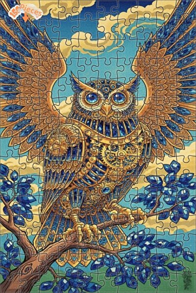 Teona Ahşap لغز خشبي بإطار مزدوج الطبقات بمظهر لوحة زيتية لبومة ميكانيكية 150...