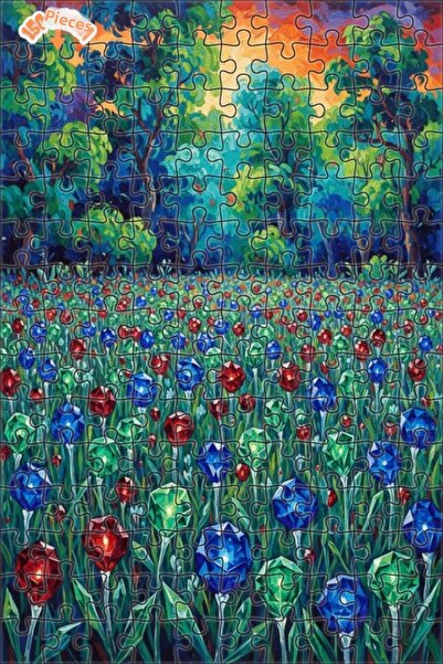 Teona Ahşap Mystical Diamond Garden Oil Painting Look Wooden Puzzle 150 Piece...