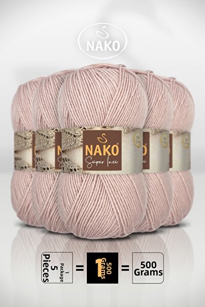 NAKO Super Pearl - 318 Rose Bud - 5-Pack - 100Gr/260M - Hand Knitting Yarn - ...