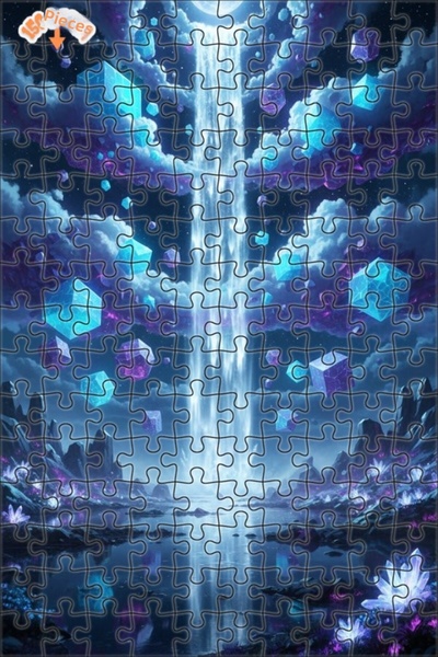 Teona Ahşap Mysterious Crystal Waterfall Double Layer Framed Wooden Puzzle 15...