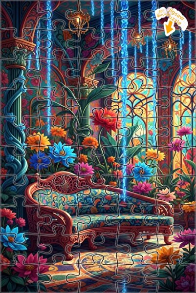 Teona Ahşap لغز فني على شكل زاوية حديقة سحرية بمظهر الألوان المائية 50 قطعة 1...