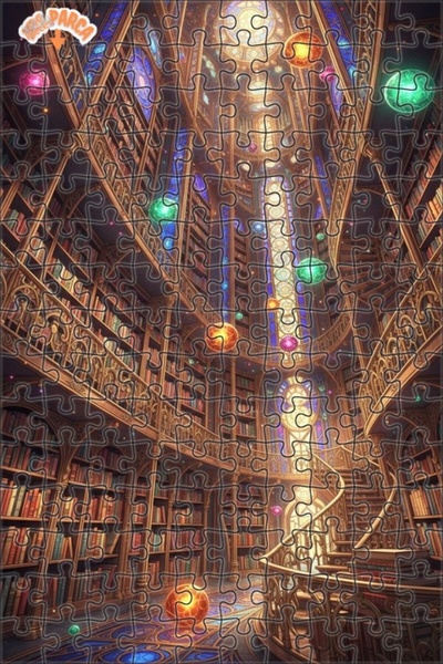 Teona Ahşap Library Fantastic Art Double-Decker Framed Wooden Puzzle 150 Piec...