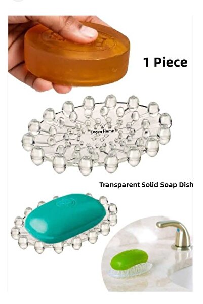 ÇEÇEN HOME (1 Piece) Transparent Solid Soap Dish Silicone Soap Dish Mold Soap...