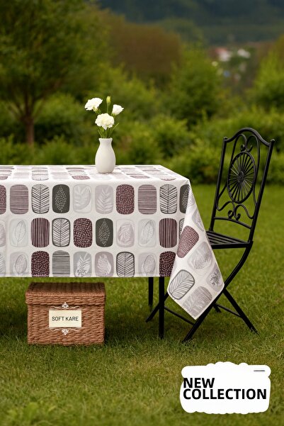 Soft Kare Pvc Fiber Tablecloth – Wipeable, Waterproof, Modern Pattern, for Ki...