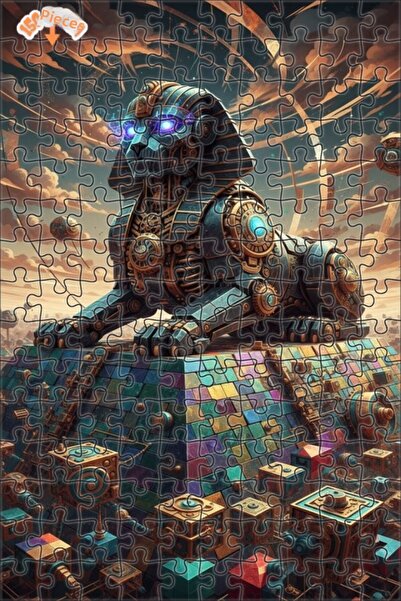 Teona Ahşap Mechanical Pharaoh Sphinx Double Layer Framed Wooden Puzzle 150 P...