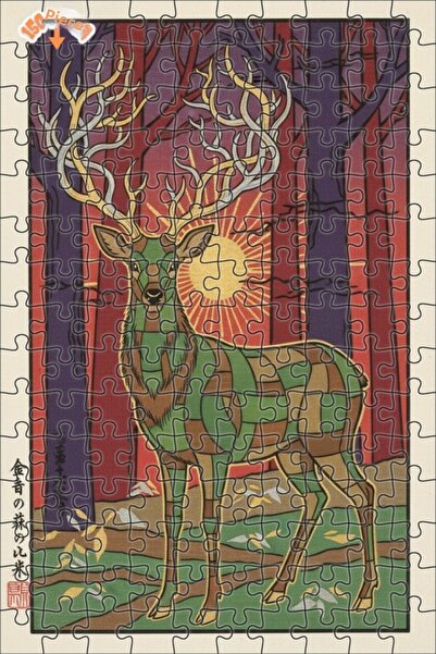 Teona Ahşap Gorgeous Forest Deer Mosaic Art Wooden Puzzle 150 Pieces 20X30