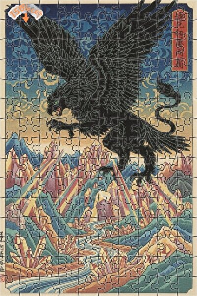 Teona Ahşap Mysterious Black Eagle Crystal Valley Wooden Puzzle Double Layer ...