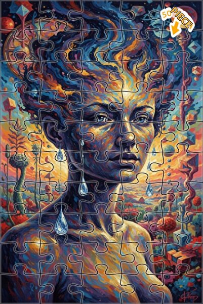 Teona Ahşap لغز خشبي بإطار مزدوج الطبقات بمظهر لوحة زيتية 50 قطعة 15×25