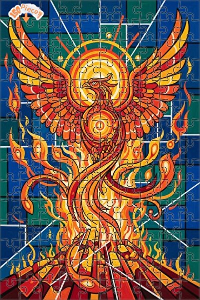 Teona Ahşap لغز خشبي مُشكل بالليزر على شكل طائر العنقاء الخيالي بمظهر الزيت ا...