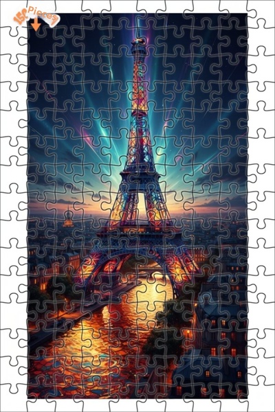 Teona Ahşap لغز خشبي بإطار مزدوج الطبقات ليلة باريس المتألقة 150 قطعة 20x30
