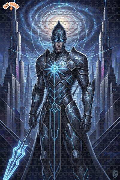 Teona Ahşap لغز خشبي بإطار مزدوج الطبقات بمظهر لوحة زيتية لمحارب فضائي، 500 ق...