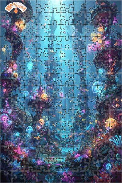 Teona Ahşap لغز خشبي بإطار مزدوج الطبقات بمظهر لوحة زيتية لمدينة تحت البحرية ...