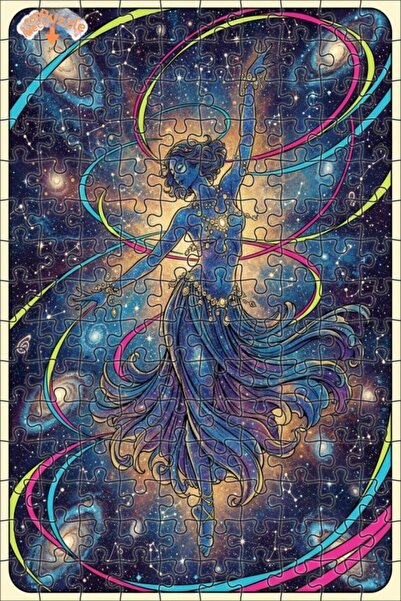 Teona Ahşap Galaxy Dancer Double Layer Framed Wooden Puzzle 150 Pieces 20X30